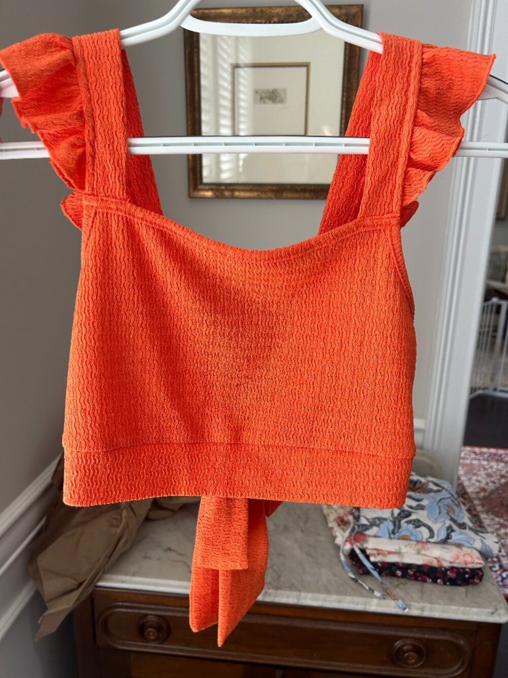 Orange cropped tank top